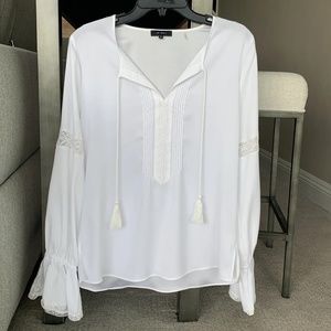 Le Gali Crochet Lace Trim Boho Blouse